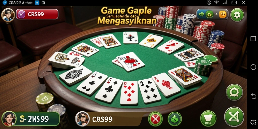 Screenshot menunjukkan gameplay seru Gaple di CRS99.