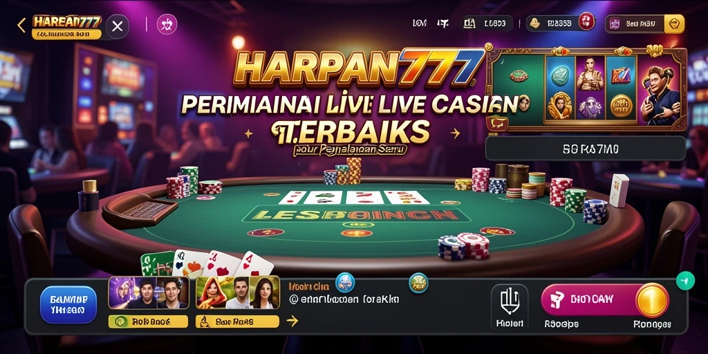 Tampilan permainan Live Casino yang mendebarkan di HARAPAN777.